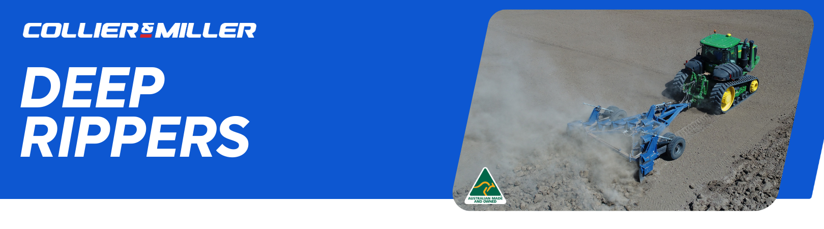 <p>Collier &amp; Miller manufactures a range of Deep Rippers designed to maximise cropping land and boost farming yield potential. Built with the heavy-duty durability C&amp;M is known for, our rippers break up compacted soil for improved root growth and moisture infiltration. The <a href="/cmdr11-c-m-deep-ripper-11-tyne-row-crop-irrigation-bay-ripper-tow-behind-with-depth-wheels">11 Tyne Deep Ripper </a>is the industry benchmark for deep ripping in row-crop, cotton, and irrigation fields, while the <a href="/cmdrcp-c-m-deep-ripper-chisel-plough-tow-behind-row-crop-depth-wheels">Deep Ripper Chisel Plow </a>offers customisable tyne configurations for fast, efficient ripping across broadacre farmland. Our <a href="/cmtr-c-m-single-tyne-deep-ripper-tree-line-trailing-ripper">Single Tyne Deep Ripper</a> is ideal for breaking down tree roots and soil compaction around trees, roads, and hard-to-reach areas, enhancing moisture penetration where crops compete with root systems.</p>